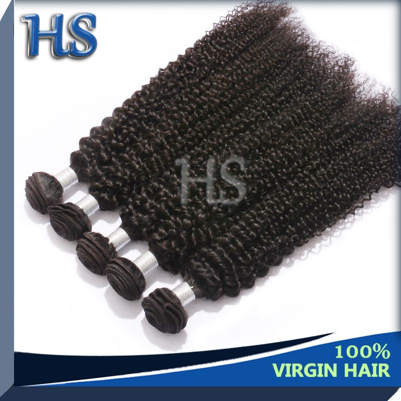 machine weft Indian remy virgin hair kinky curly