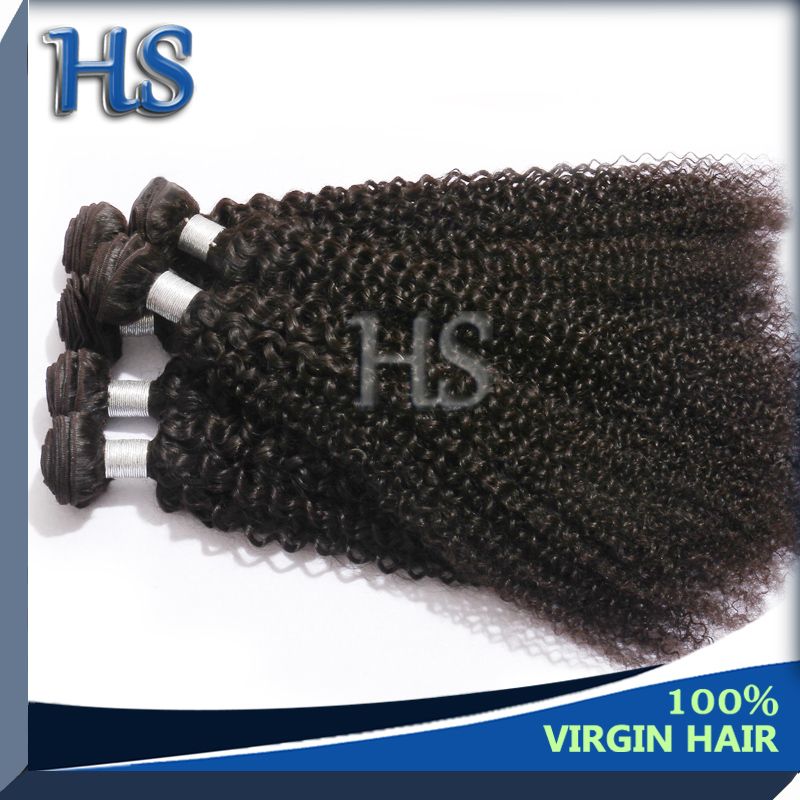 machine weft Indian virgin hair kinky curl