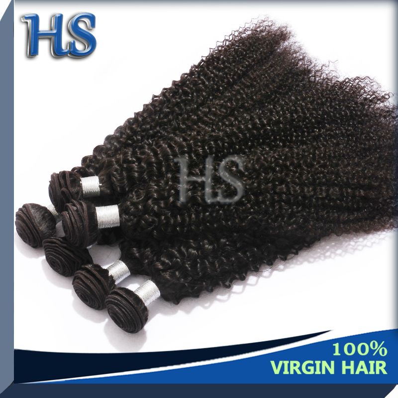 machine weft Indian virgin hair kinky curl