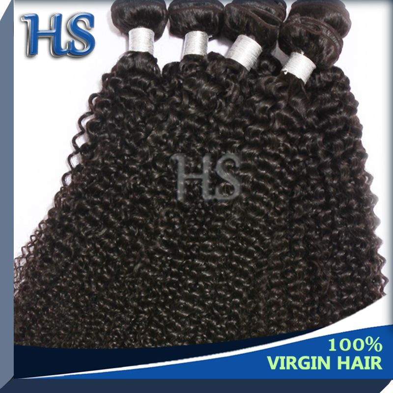 machine weft Indian virgin remy hair kinky curl