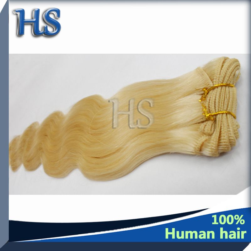 Fashion Human Hair Weaves Blonde wave 613#