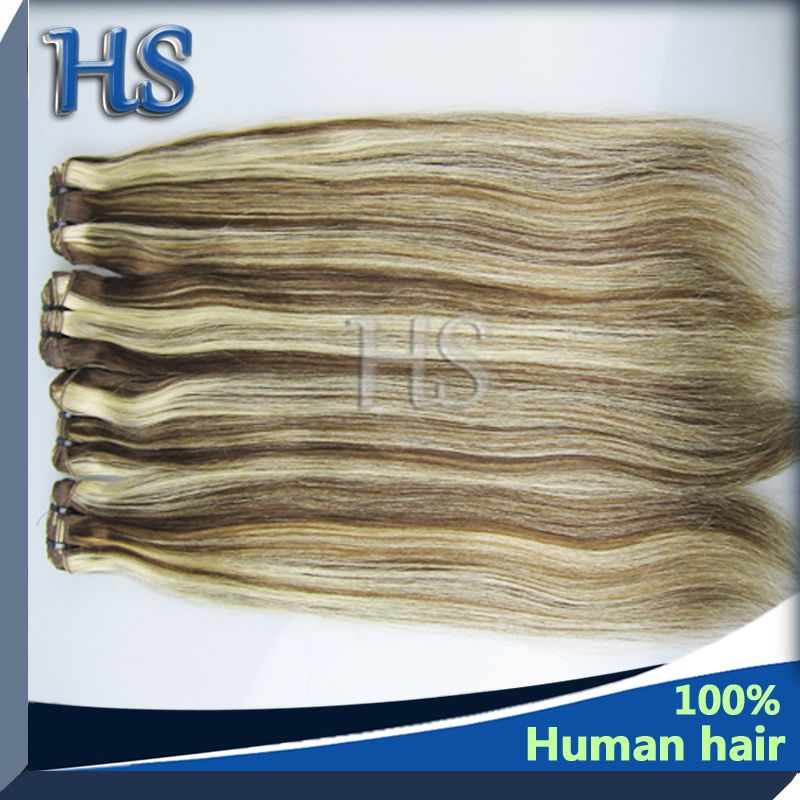Mix Color Straight human hair weft