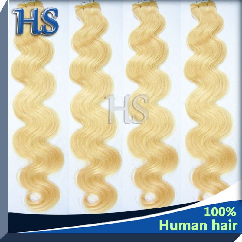 100% European Blonde Remy Hair body wave color #613