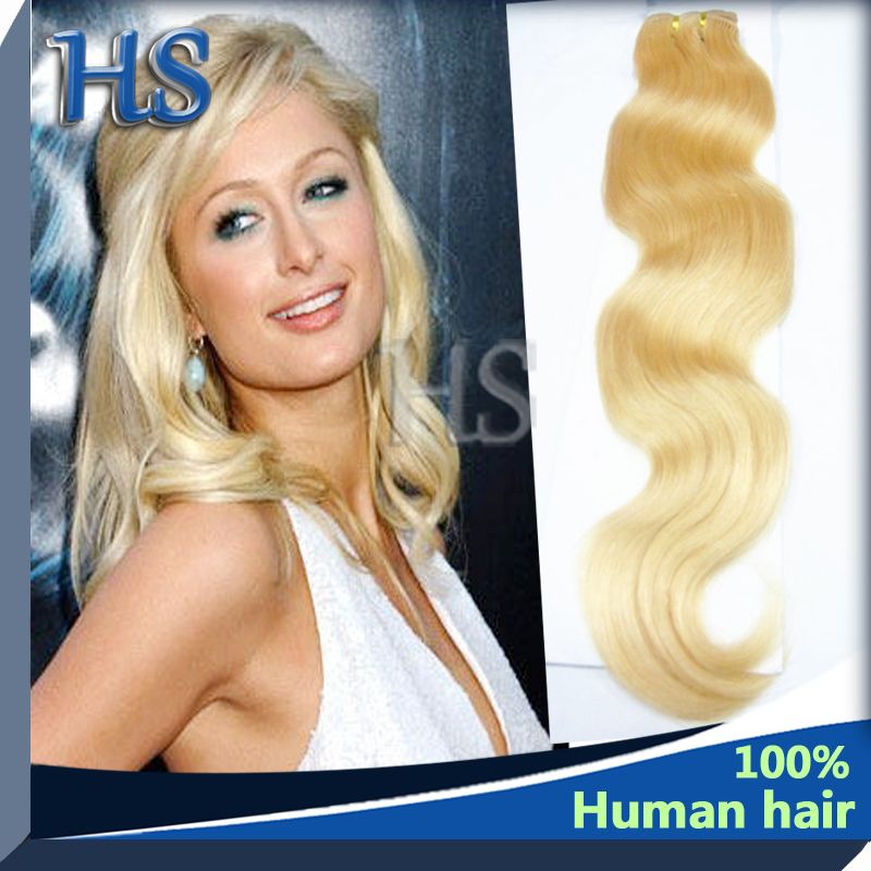 100% European Blonde Remy Hair body wave color #613 