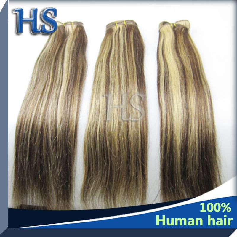 Mix color hair weft