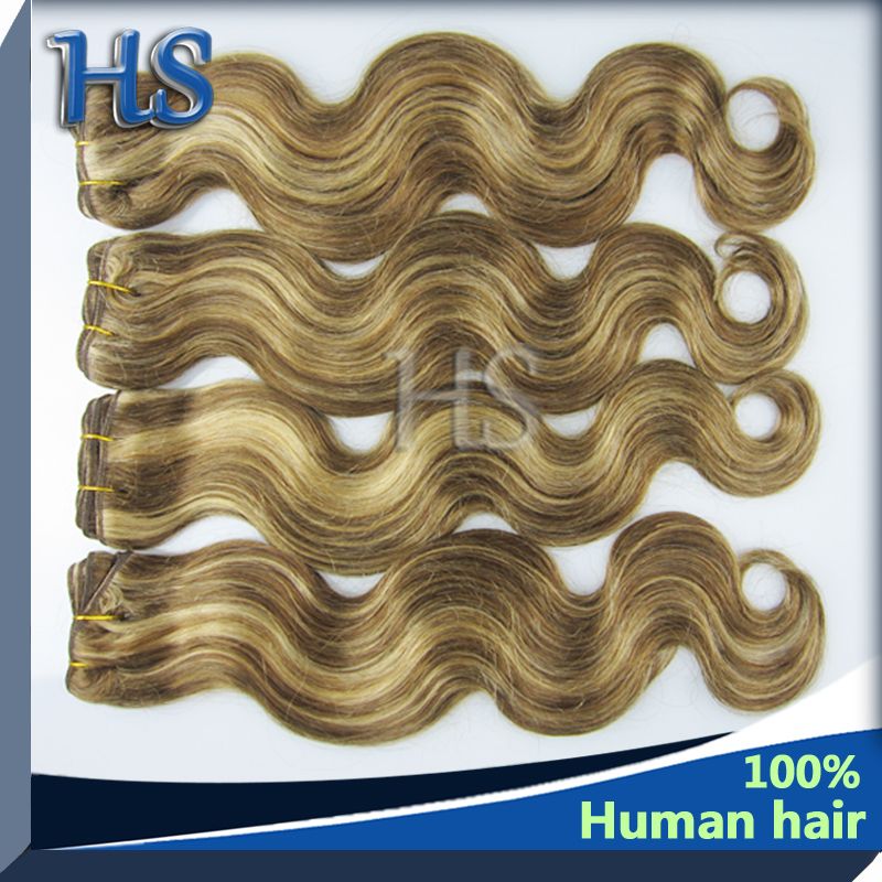 remy mix color #6/14 European body wave human hair weft