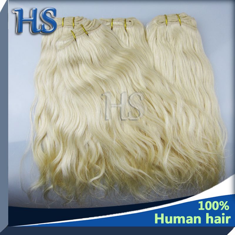 100% Brazilian Human Remy hair natural wave blonde 613#