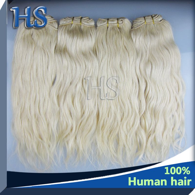 100% Brazilian Human Remy hair natural wave blonde 613#