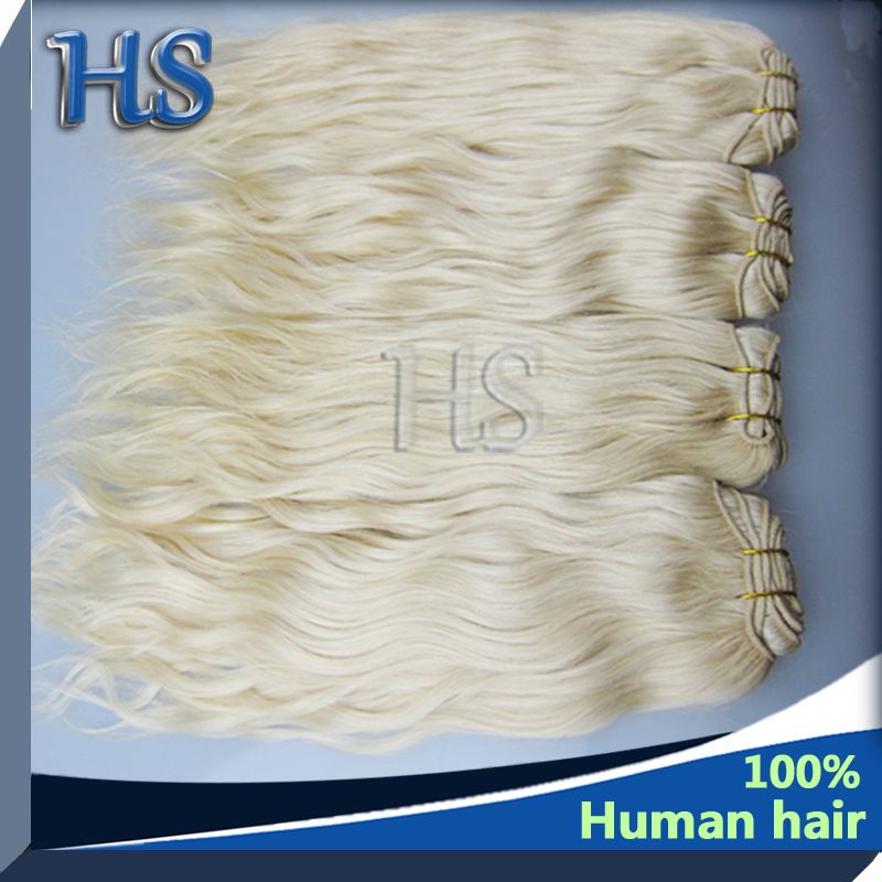 100% Human Remy hair natural wave blonde Peruvian