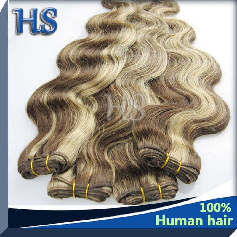 mix color #6/18 European body wave human hair weft