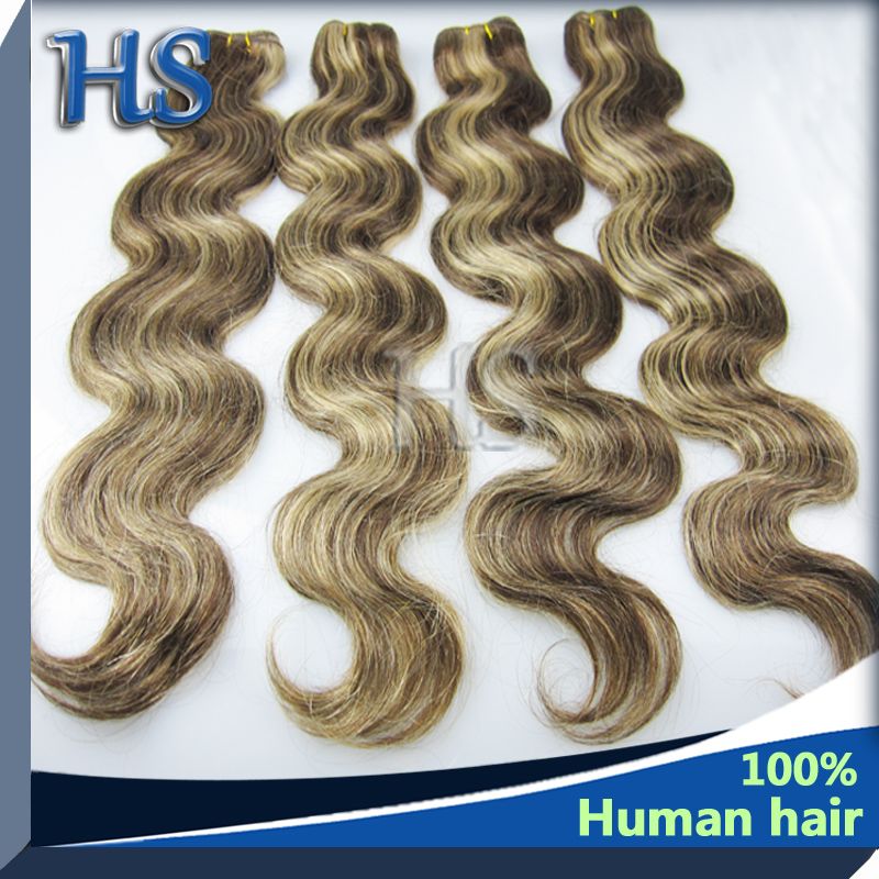 mix color #6/18 European body wave human hair weft 