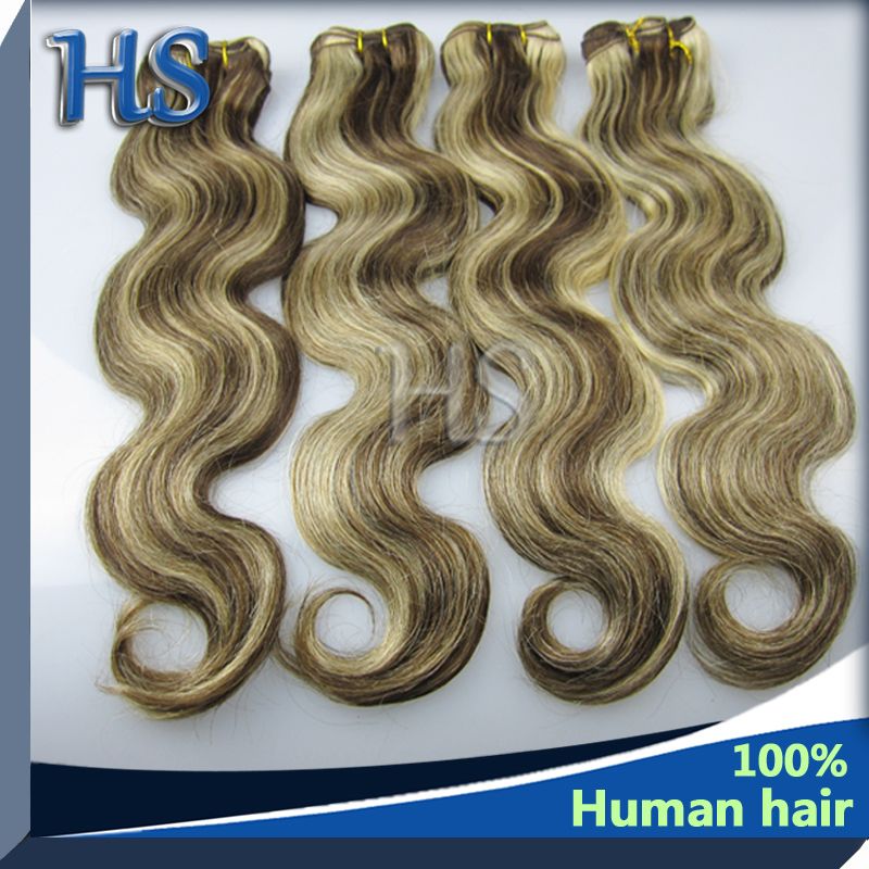 #2/22 top quality European body wave hair weft mix color hair