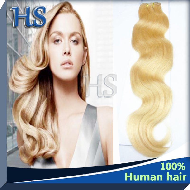 Malaysian Human Remy Hair wavy Blonde 613#