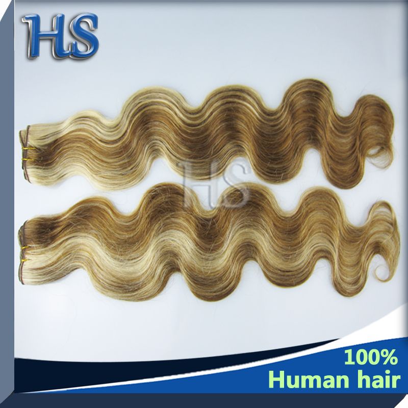 mix color #7/22 virgin European body wave human hair weft