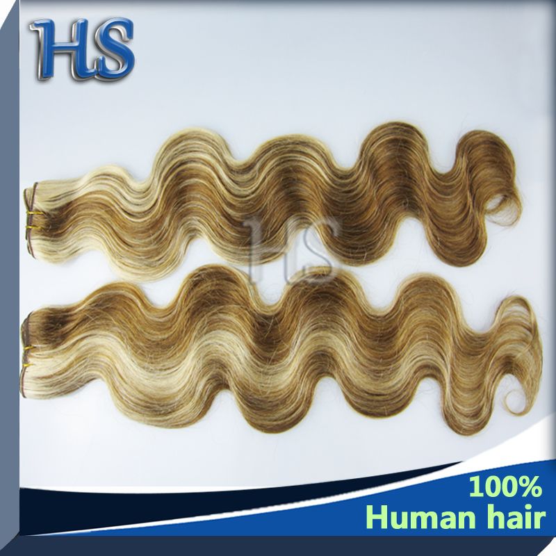 mix color #7/22 virgin European body wave human hair weft