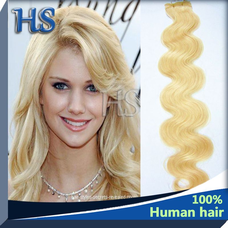 Good Price Malaysian Human Remy Hair body wave Blonde 613#