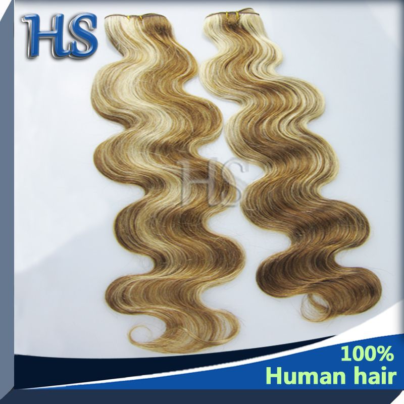 mix color #7/22 virgin European body wave human hair weft