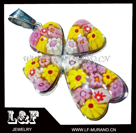 New design stainless steel pendant with millefiori