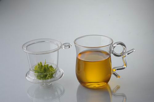 glass tea cup with filter