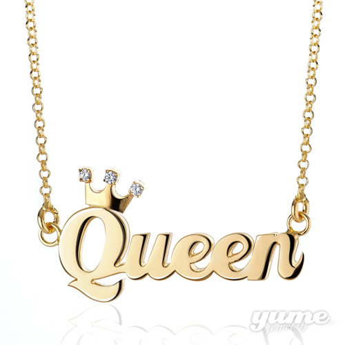 Initial with Tiara Name Necklace