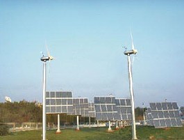 hybrid solar and wind power photovoltaic plant