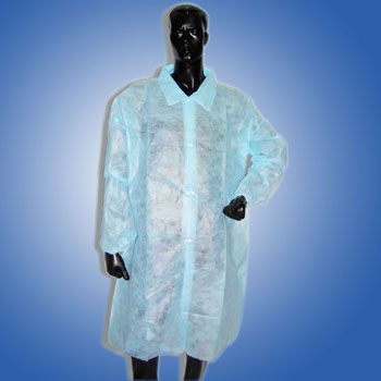 Disposable nonwoven lab coat