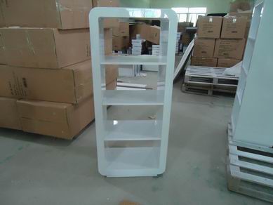 high gloss MDF bookcase bookself in four block wall unit