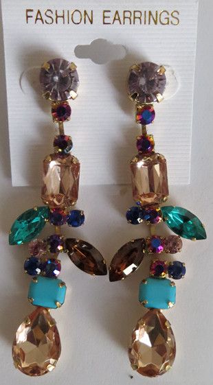 colorful stones post earrings