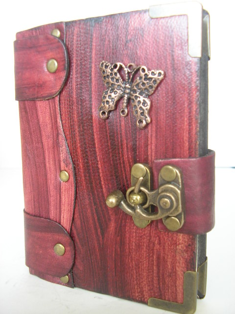 HANDMADE AUTHENTIC MINI LEATHER JOURNAL"BUTTERFLY"