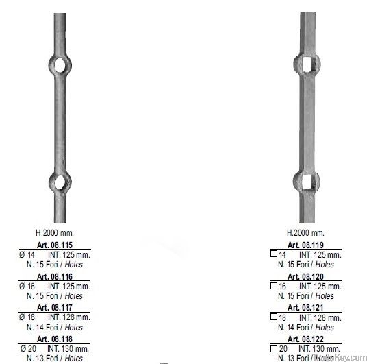 wrought iron holed bars