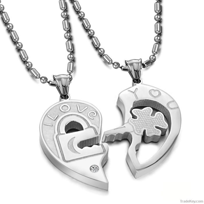 Valentine gift stainless steel jewelry love couple pendant necklaces