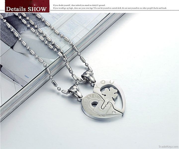 Valentine gift stainless steel jewelry love couple pendant necklaces