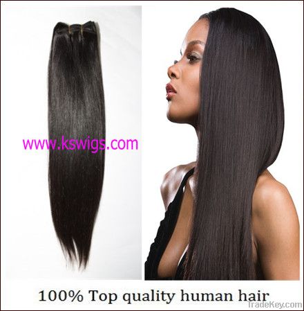 Straight black natural indian human hair