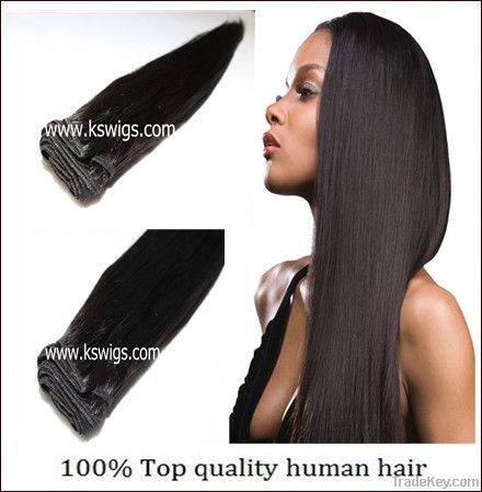 Straight black natural indian human hair
