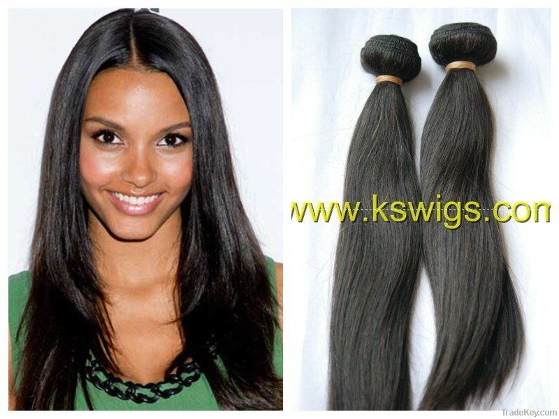 Straight black natural indian human hair