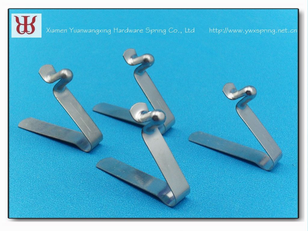 Manufacturer supplied pipe clamp, tube clamp, Spring button clip