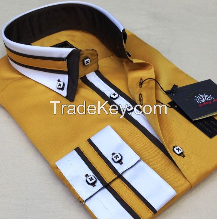 Model W1 Double collar slimfit men's shirts