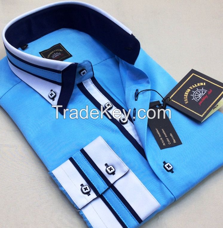 Model W1 Double collar slimfit men's shirts