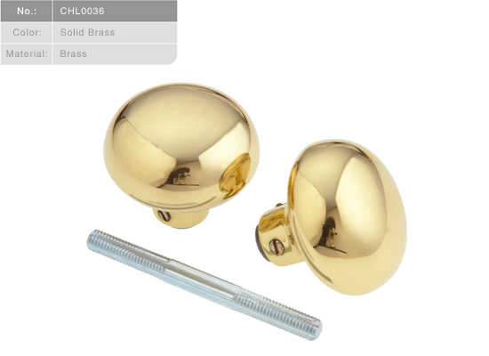 Karolley Solid Brass Knob Set - Knob pair with spindle