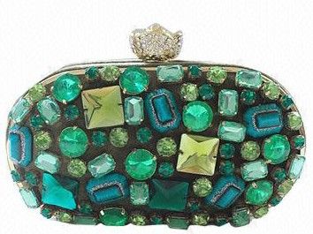 Handmade evening bag with appealing and lovely stones