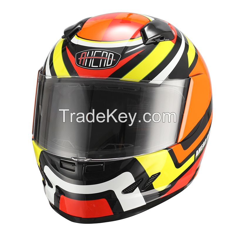 DOT Full Face Motorcycle Helmet Dual Visor AH-11-MU-BK