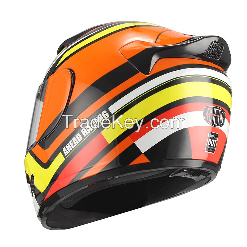 DOT Full Face Motorcycle Helmet Dual Visor AH-11-MU-BK