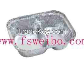 two compartment aluminum foil lunch boxes,meal box,food foil tray wb-210-2