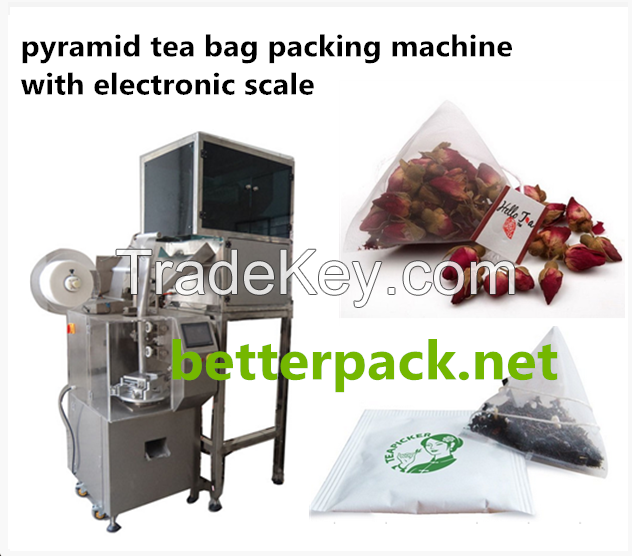 pyramid tea bag packaging machine with electronic weigher