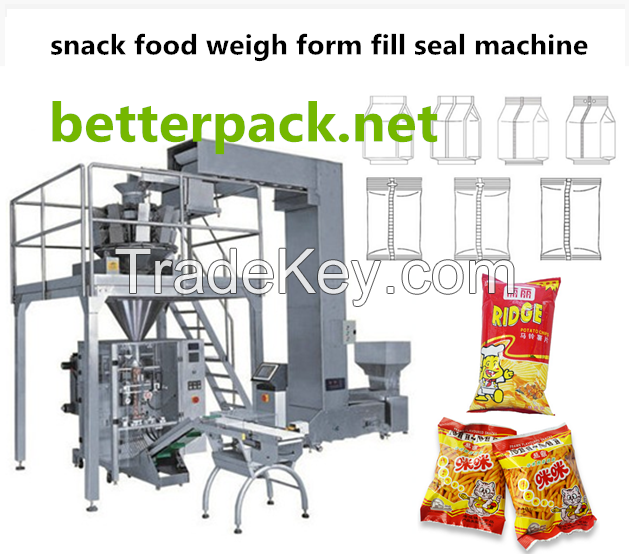snack food plastic packaging machine, chips packaging machinery