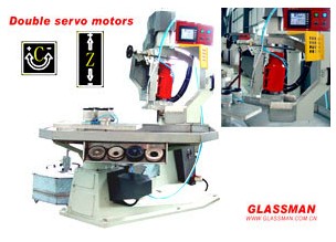 Full automatical shaped glass beveling machine