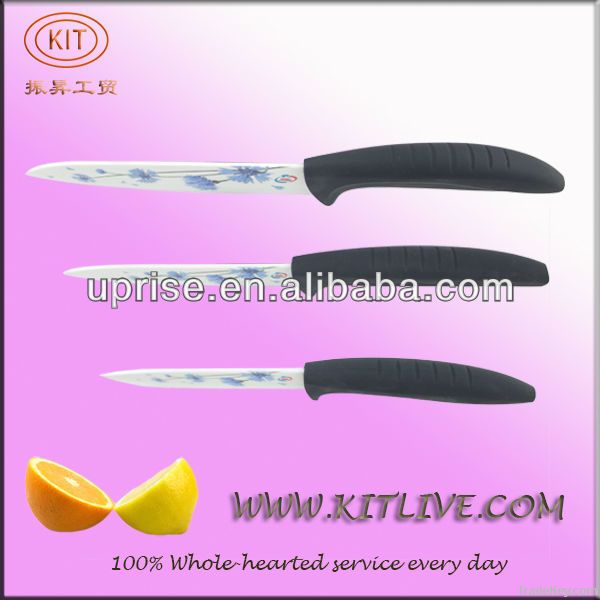 Decal ceramic knife set