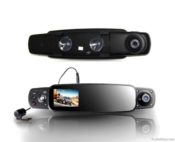 3.0 inch Full HD720P Three Cameras Car DVR With Rear View Mirror Len