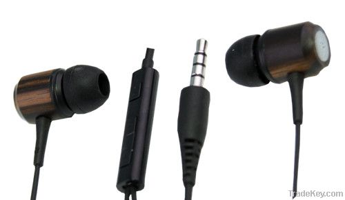 Ebony Wood Earphones for Mobile