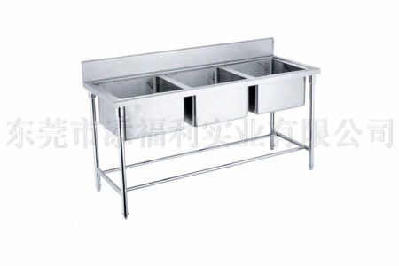 assembly stainless steel kitchen 3 bowl sink table